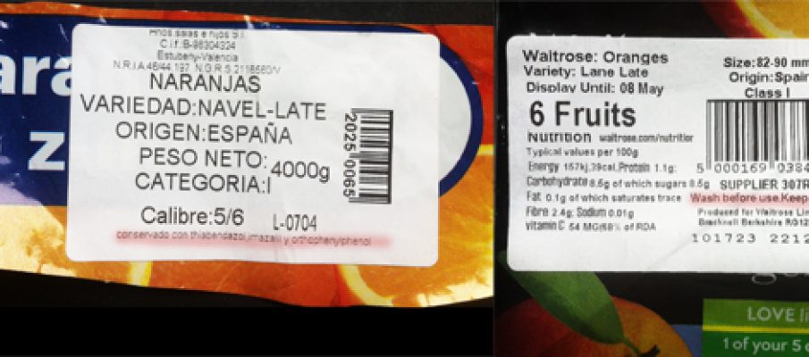Etiquetas naranjas